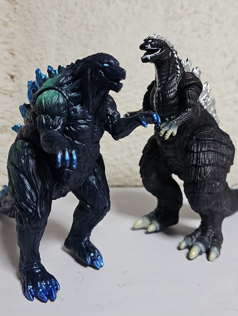 Lot Of 2 Godzillas Earth Blue/Green/Black And Godzilla Ultima Silver/Black